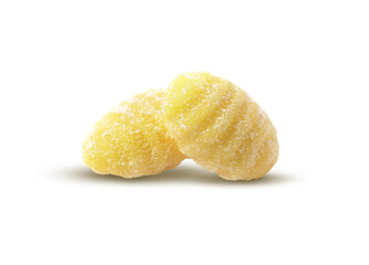 Raw italian gnocchi isolated on a white background
