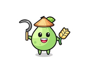 guava Asian farmer holding paddy