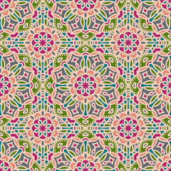 Vector seamless background. Endless colorful texture. Use for wallpaper, textile, book cover, clothes. In white, green and red colors
