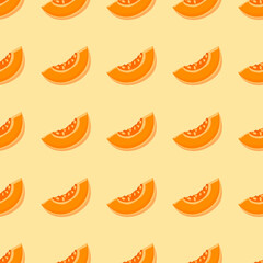 Pattern Pumpkin whole, half and slice. Organic food icon. 