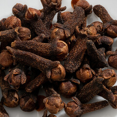 Detailed and large close up shot of clove spice.