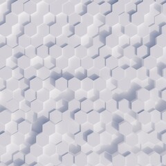 White hexagon texture background. Pattern background. 3d rendering. Hexagon brick wall.
