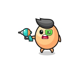 cute egg holding a future gun