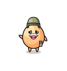 cute egg as veteran cartoon