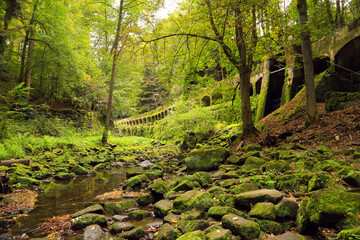 The historical Hydropower plant (Niezelgrund) in Lohmener Klamm who works still today, Elbe Sandstone Mountains - Germany