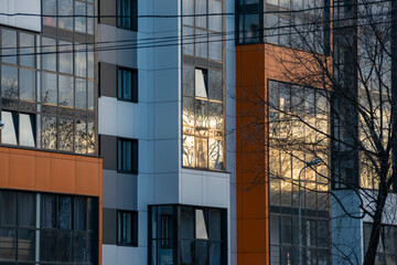 Obraz premium new house,high floor,mortgage,sky,windows,tenants,apartment owners,apartment purchase,