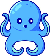 Cute octopus cartoon vector icon illustration. Animal nature concept icon isolated premium vector. Flat cartoon style