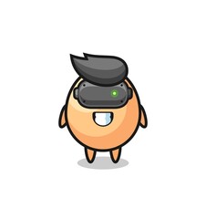 Obraz premium cute egg using VR headset