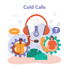 Call center concept. Idea of a customer service. Operator cold calling