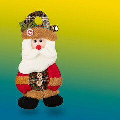 Bear-shaped rag doll used to decorate Christmas tree. . .