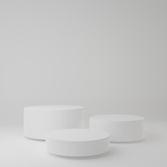 Product Stand in white room ,Studio Scene For Product ,minimal design,3D rendering	
