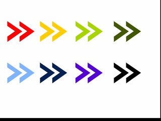 Set of Eight Double Arrows in Different Colors - Two Arrows
