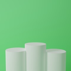 Product Stand in green room ,Studio Scene For Product ,minimal design,3D rendering	
