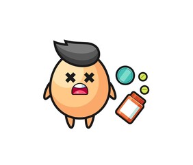 illustration of overdose egg character