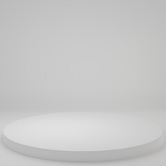 Product Stand in white room ,Studio Scene For Product ,minimal design,3D rendering	
