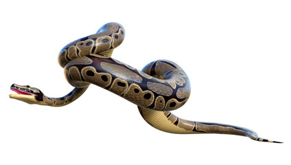 Naklejka premium 3D Rendering Ball Python on White