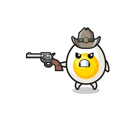 the boiled egg cowboy shooting with a gun