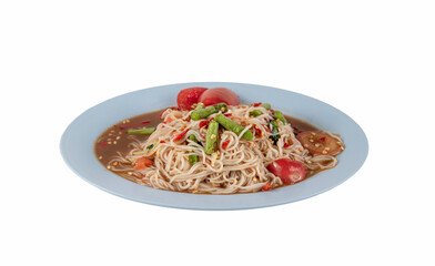 Thai vermicelli rice noodles spicy salad