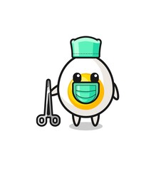 surgeon boiled egg mascot character