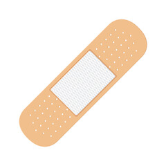 A Bandageis a thin fabric strip on which an adhesive mass is applied. The patch is a dosage form in the form of a plastic mass. Vector illustration isolated on a white background for design and web.