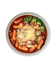 Traditional korean style cuisine on white background