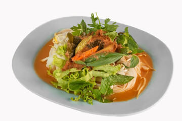 rice noodles with fish curry sauce