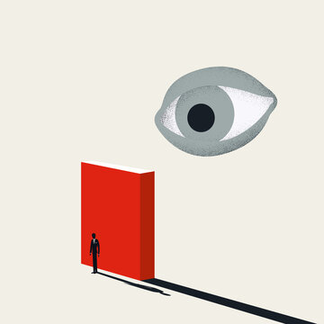 Control and privacy breaking vector concept. Symbol of data protection, manipulation, spying. Minimal illustration.