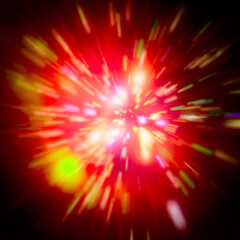 Obraz premium Big splash in universe. Space background. Colorful lights.The elements of this image furnished by NASA.