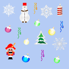 New Year and Christmas set