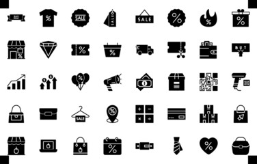 black friday icon set element