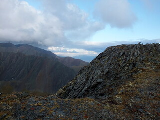 mountains and sky, mountain peaks, travel in the mountains