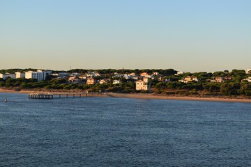 Fototapeta premium A view of the coast of Huelva at the sunset