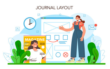 Layout designer. Magazine or newspaper layout developing