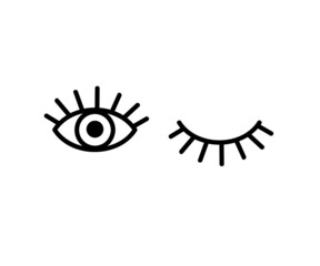 Long eyelashes on a white background. Symbol. Vector illustration.