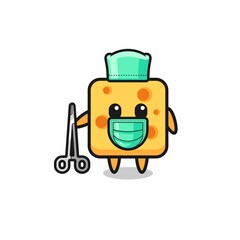 Fototapeta premium surgeon cheese mascot character