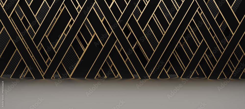 Poster abstract and illustration of black box or cube background,light and shadow with free space, 3d rende