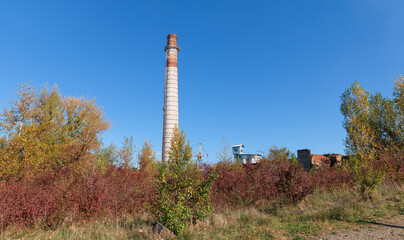 Large brick chimney.