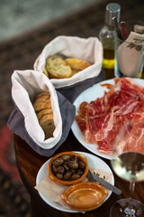 wine tasting in a tapas bar