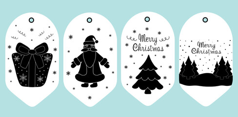 Obraz premium Set Christmas gift tags vector illustration