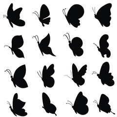 Obraz na płótnie Canvas Butterfly icon vector set. moth illustration sign collection. insect symbol or logo. 