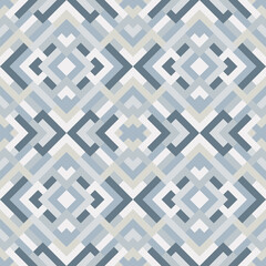 Abstract seamless geometric pattern in vector. Simple colorful texture. Background in blue and gray colors

