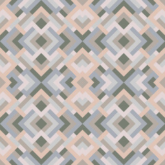 Abstract seamless geometric pattern in vector. Simple colorful texture. Background in gray, blue and beige colors
