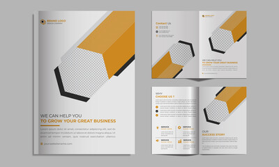 Magazine booklet Leaflet Flyer Corporate Creative Business Bi fold brochure design template