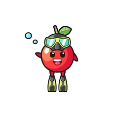 the cherry diver cartoon character