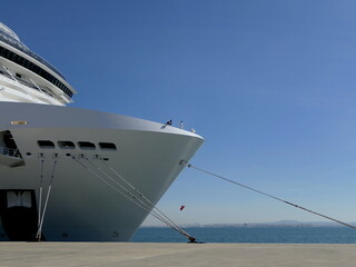 großes Kreuzfahrtschiff im Hafen