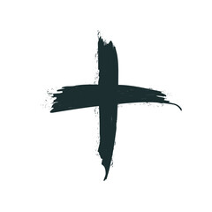 Ash wednesday cross sign. Clipart image isolated on white background