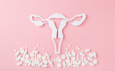 Treatment of vaginal infections from candidiasis, thrush, sexually transmitted infections. Concept...