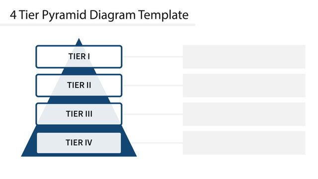 4 tier pyramid diagram template. Clipart image isolated on white background