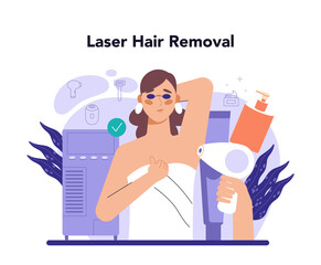 Depilation and epilation concept. Hair removal methods. Idea of body