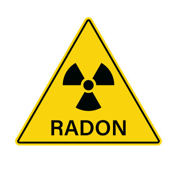 Radon gas hazard sign. Clipart image isolated on white background